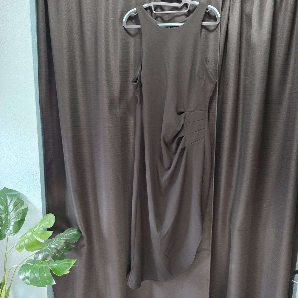 Premier Amour Womens Black Halter Draped Tulip‎ Hem Cocktail Dress Size 14